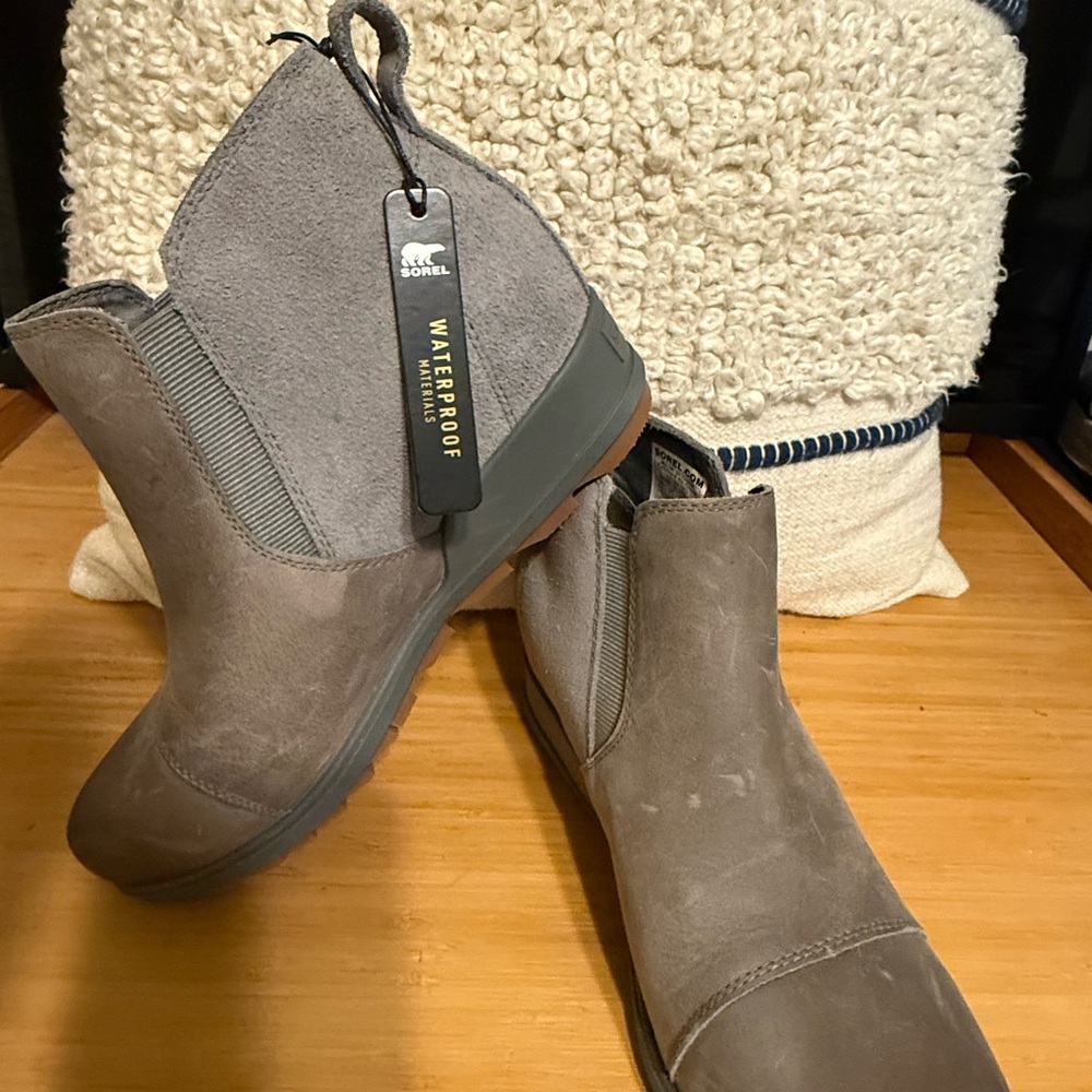 Sorel Taupe and Gray Waterproof Boots